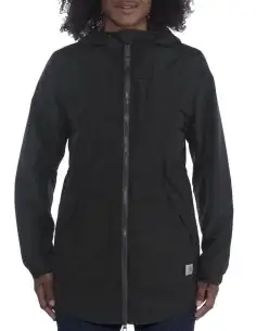 Parka à capuche Carhartt femme noire, nylon déperlant DWR