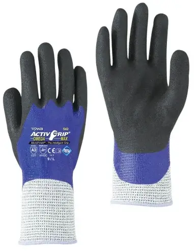 Gants Activgrip Omega nitrile MicroFinish taille 9-L AG542