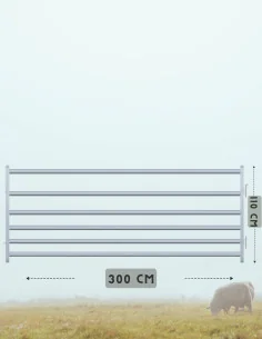 Barrière ovine Franco 300x110 cm - tubes ovalisés, prix livré