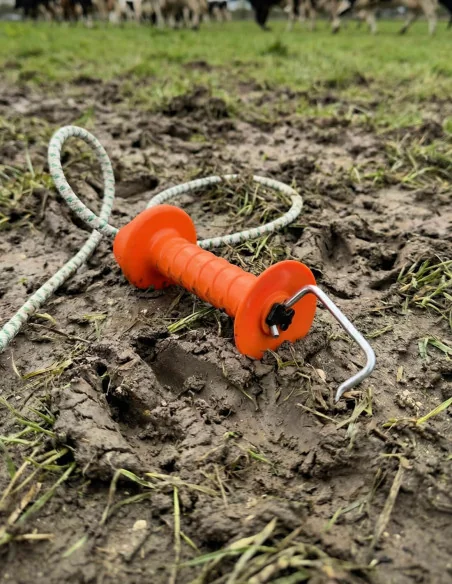 Poignée inox cordon élastique x5 – orange haute visibilité
