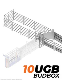 BudBox 10 UGB 13,7×3,6 m – parc de contention bovin