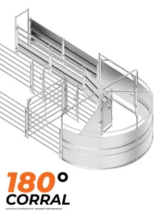 Parc corral 180° avec couloir 13,1x5,3 m (réf 103073)