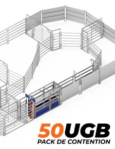 Pack contention 50 UGB avec cage – parc 23,7 x 10,2 m