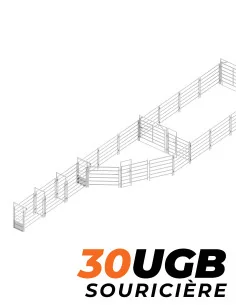 Souricière 30 UGB 23,3x4,7 m avec portes Duraslide